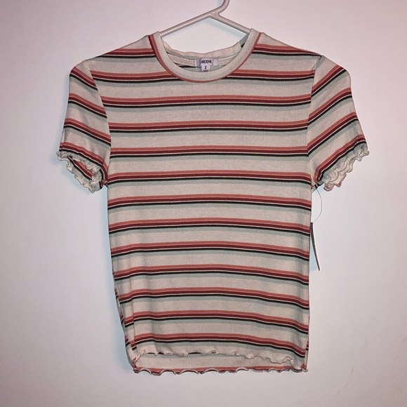 NWT Ardene multi strip form fitting ribbed tee - Picture 1 of 4